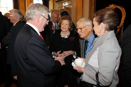 An Tanaiste Eamon Gilmore, Patricia Rooney, US Ambassador to Ireland, Dan Rooney and Loretta Brennan Glucksman, Chairman of The American Ireland Fund.