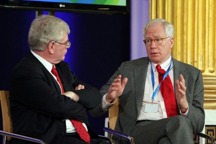 An Tanaiste , Eamon Gilmore and Carl Schramm, President and CEO, Kauffman Foundation