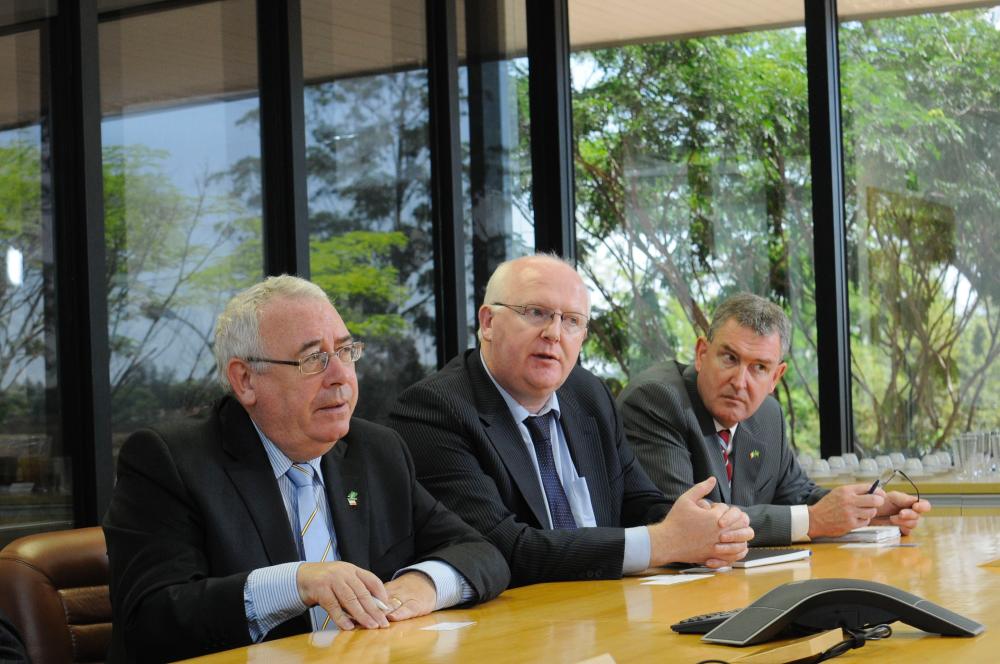 Pictured at a meeting in Brazil are (l-r): Minister Costello, John Byrne CPS and Kevin Sherry Enterprise Ireland