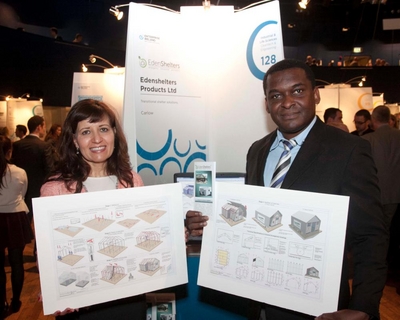 Naghmeh Reilly, Enterprise Ireland and Immanuel Darkwa, EdenShelters based in Carlow