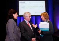 Pictured at the Enterprise Ireland Industry Event at the Global Irish Economic Forum are Orla Battersby, Director, North America & Global Irish Networks, Enterprise Ireland, The Tánaiste and Minister for Foreign Affairs and Trade, Eamon Gilmore, T.D. and Julie Sinnamon, CEO, Enterprise Ireland.