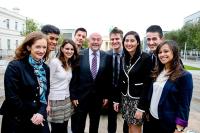 Minister Quinn and (far left) Marina Donohoe (Enterprise Ireland) meet with Brazilian students studying at TCD, UCD, NCI, DIT and DBS, ahead of the Minister’s eductaion and trade mission to Brazil 