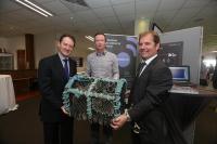Minister for Research and Innovation Sean Sherlock TD pictured with Pete McBride of McBride Fishing and Nick Timmons of WiSAR at the Technology Gateway Launch which took place in Thomond Park, Limerick last week. This is a €23million investment by Government through Enterprise Ireland in 12 Technology Gateways located in 8 Institutes of Technology.